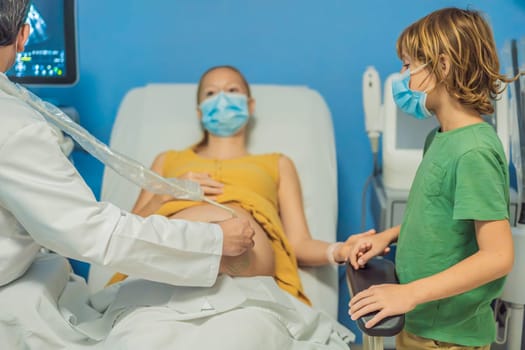 a pregnant mother's ultrasound visit, sharing the excitement with her son who eagerly awaits the arrival of his baby brother. A heartwarming portrayal of family bonds and the anticipation of new beginnings.