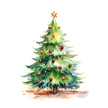 Watercolor Christmas Trees. Clipart is a great choice for creating cards, invitations, party supplies and decorations. AI generated.