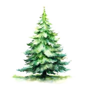 Watercolor Christmas Trees. Clipart is a great choice for creating cards, invitations, party supplies and decorations. AI generated.