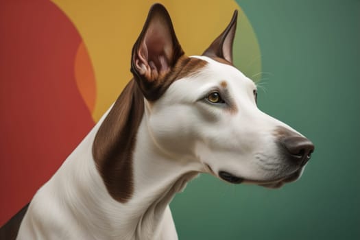 White labrador retriever dog portrait on a solid color background. Studio shot. generative ai