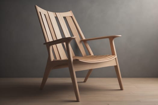 Wooden chair in the room. ai generative