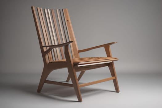 Wooden chair in the room. ai generative