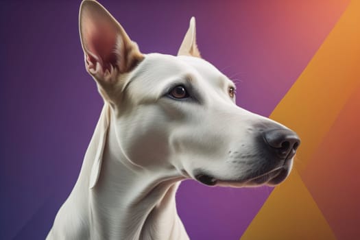 White labrador retriever dog portrait on a solid color background. Studio shot. generative ai