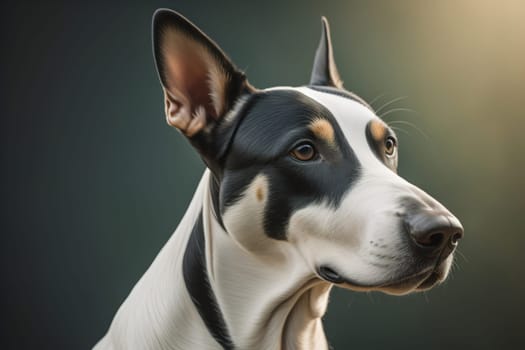 White labrador retriever dog portrait on a solid color background. Studio shot. generative ai