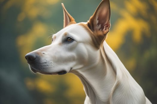 White labrador retriever dog portrait on a solid color background. Studio shot. generative ai