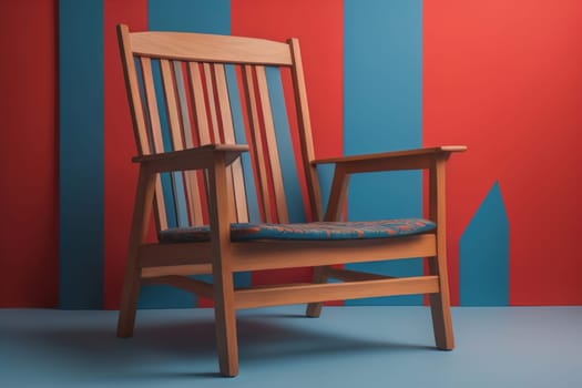 Wooden chair in the room. ai generative