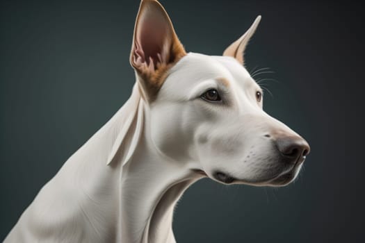 White labrador retriever dog portrait on a solid color background. Studio shot. generative ai