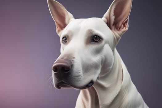White labrador retriever dog portrait on a solid color background. Studio shot. generative ai