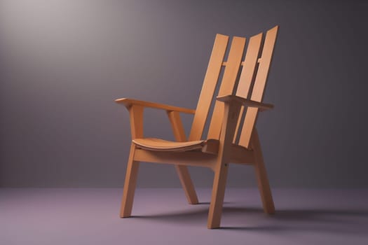 Wooden chair in the room. ai generative