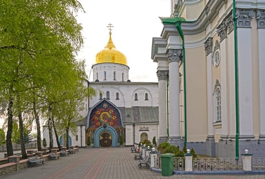 Holy Dormition Pochaev Lavra. Ukraine. Christian Orthodox architectural complex and monastery