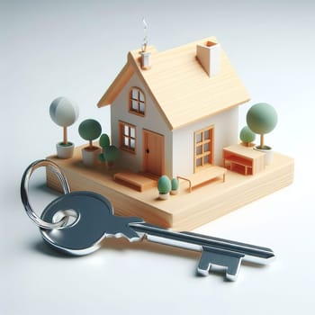 Illustration on the theme of construction, investing in a home, and keeping real estate safe. High quality illustration