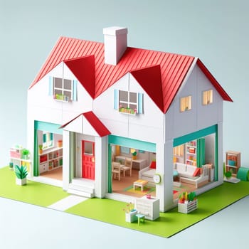 Illustration on the theme of construction, investing in a home, and keeping real estate safe. High quality illustration