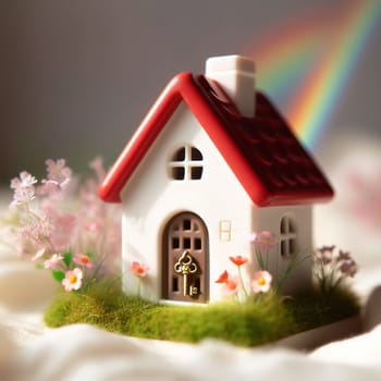 Illustration on the theme of construction, investing in a home, and keeping real estate safe. High quality illustration