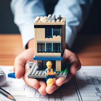 Illustration on the theme of construction, investing in a home, and keeping real estate safe. High quality illustration