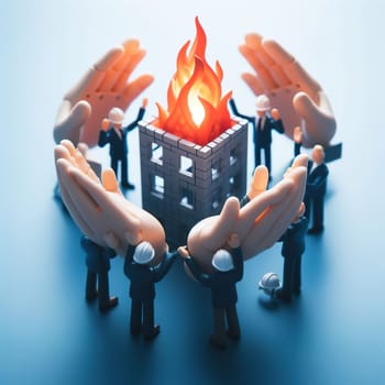 Illustration on the theme of construction, investing in a home, and keeping real estate safe. High quality illustration