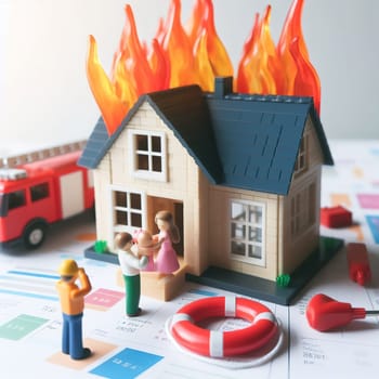 Illustration on the theme of construction, investing in a home, and keeping real estate safe. High quality illustration