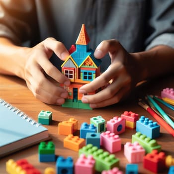 Illustration on the theme of construction, investing in a home, and keeping real estate safe. High quality illustration