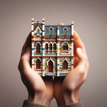 Illustration on the theme of construction, investing in a home, and keeping real estate safe. High quality illustration