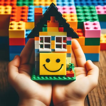 Illustration on the theme of construction, investing in a home, and keeping real estate safe. High quality illustration