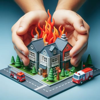 Illustration on the theme of construction, investing in a home, and keeping real estate safe. High quality illustration
