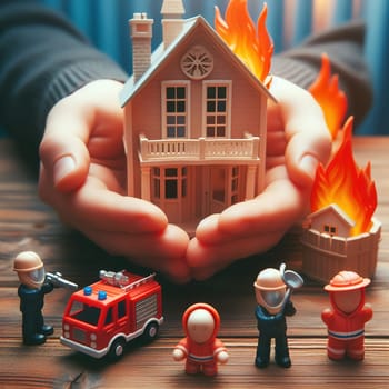 Illustration on the theme of construction, investing in a home, and keeping real estate safe. High quality illustration