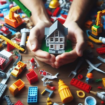 Illustration on the theme of construction, investing in a home, and keeping real estate safe. High quality illustration