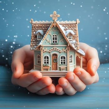 Illustration on the theme of construction, investing in a home, and keeping real estate safe. High quality illustration
