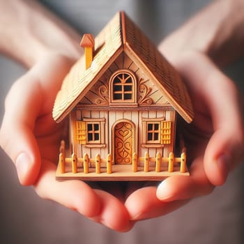 Illustration on the theme of construction, investing in a home, and keeping real estate safe. High quality illustration