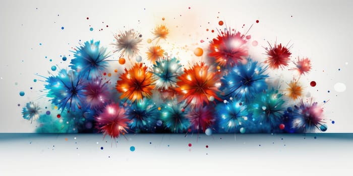 Fireworks on white background. ai generated