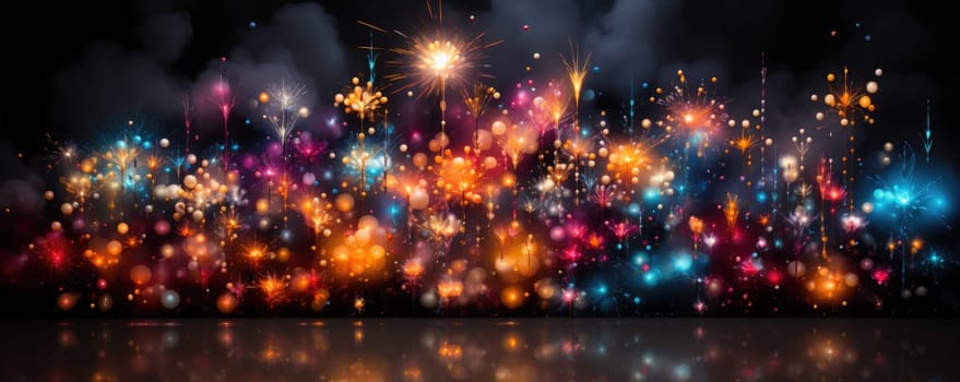 Fireworks on black background. ai generated