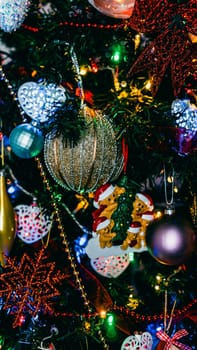 Christmas decorations. Colorful Christmas lights background