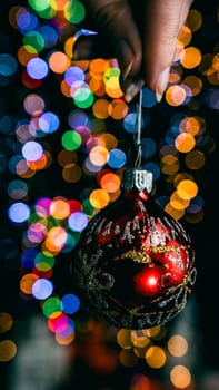 Christmas decorations. Colorful Christmas lights background