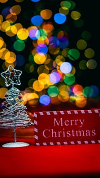 Christmas decorations. Colorful Christmas lights background