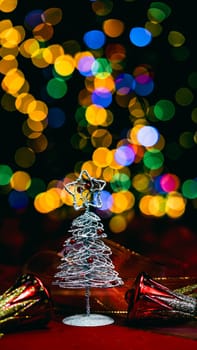 Christmas decorations. Colorful Christmas lights background