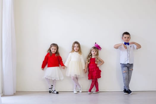 Boy and girls on birthday party