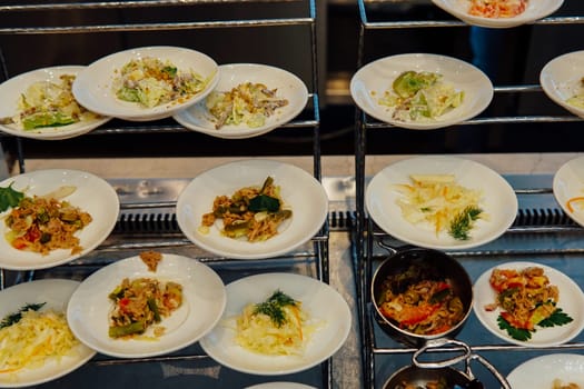 salads plates on display in the dining