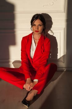 Portrait of a business woman brunette in the office at work