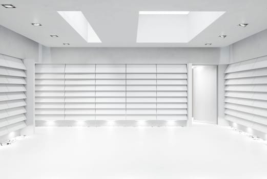 modern white empty office interior. 3d rendering design concept