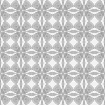 Watercolor ikat repeating tile border. Black and white delicate boho chic summer design. Ikat repeating swimwear design. Textile ready memorable print, swimwear fabric, wallpaper, wrapping.