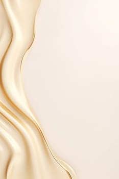 Vertical beige backdrop with luxurious golden cream liquid edge, perfect for sophisticated branding, premium advertising, or as chic and stylish background for various design projects. Generative AI