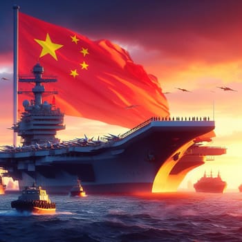 Illustration on the theme of the Army and war. Generative AI. High quality illustration
