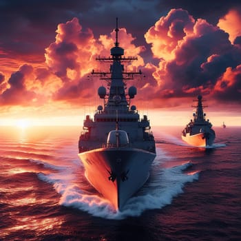 Illustration on the theme of the Army and war. Generative AI. High quality illustration