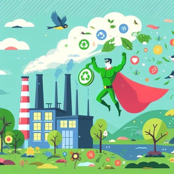 Illustration on the environmental theme Save the Planet. High quality illustration