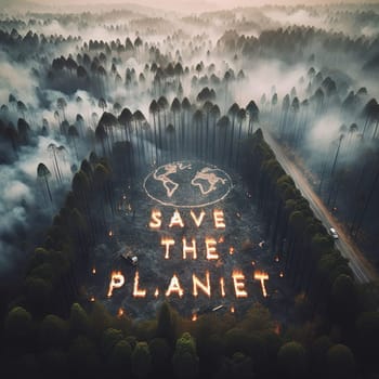 Illustration on the environmental theme Save the Planet. High quality illustration