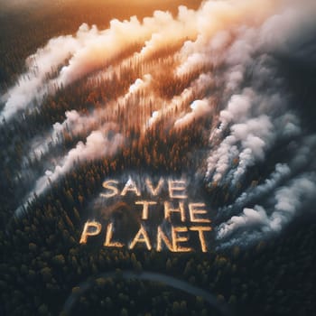 Illustration on the environmental theme Save the Planet. High quality illustration