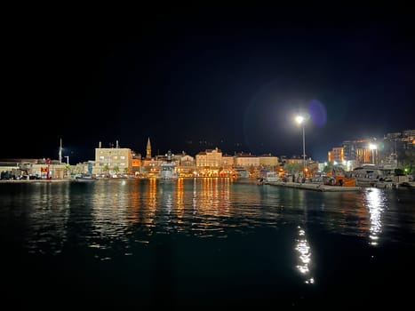 Embankment of the resort town on the seashore with illumination. High quality photo