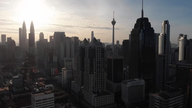 Aerial view of the capital of Malaysia. Kuala Lumpur from a height