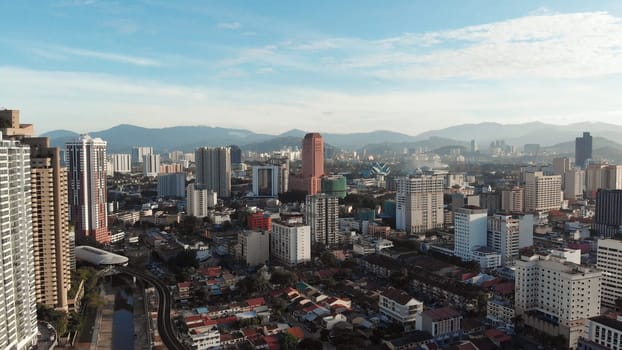 Aerial view of the capital of Malaysia. Kuala Lumpur from a height