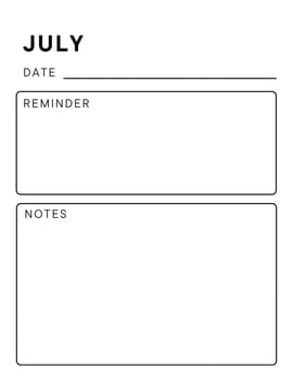 Minimalistic monthly planner page. Notebook pages for notes and goals. planner page template. Modern Business organizer