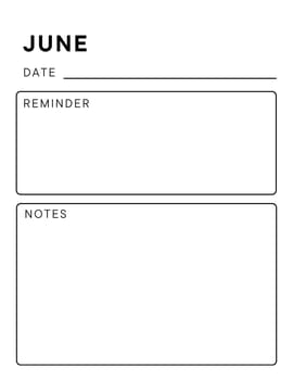 Minimalistic monthly planner page. Notebook pages for notes and goals. planner page template. Modern Business organizer